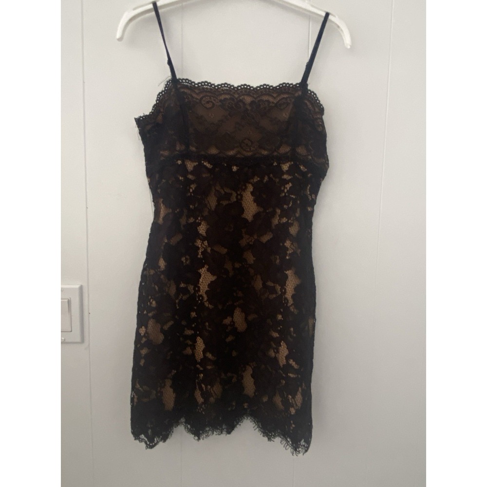 MAJORELLE Revolve Apollo Black Lace Nude Lining Mini Dress Square Neck Small S